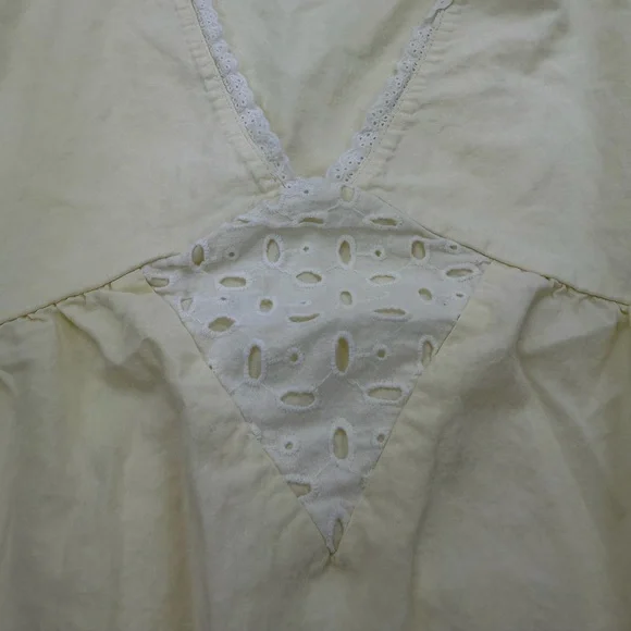 vintage inspired cotton mini dress in butter yellow Small - Picture 5 of 9